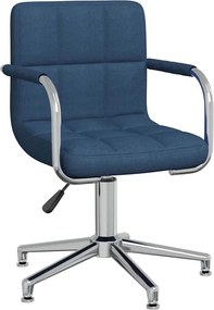 vidaXL Scaun de birou pivotant, albastru, material textil