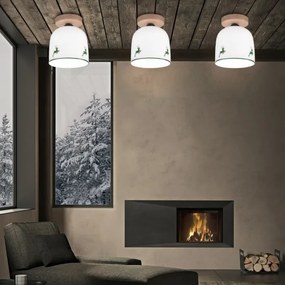 Lustră aplicată NONNA 1xE27/60W/230V căprioară stejar/alb/verde Kolarz A1352.11.G.100