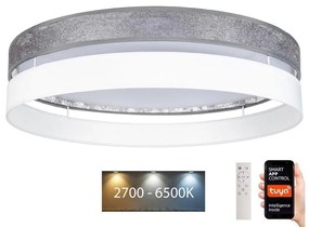 Plafonieră LED dimabilă LIMA LED/36W/230V Wi-Fi Tuya argintiu/alb + telecomandă