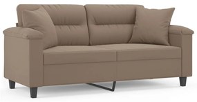 3153269 vidaXL Canapea cu 2 locuri, perne&pernuțe gri taupe 140 cm microfibră