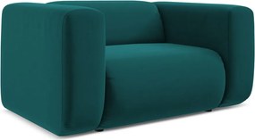 Fotoliu turcoaz cu tapițerie din catifea Ekahi – Makamii