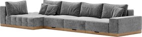 Colțar lemn masiv extensibil Morani Lemn Stejar, 415 × 150 × 71 cm - Stânga