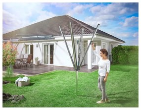 Uscător de rufe argintiu pentru grădină 60 m Linomatic 600 Plus – LEIFHEIT