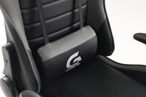 Scaun gaming GENATOR V9, piele perforată, recliner, Negru/Gri