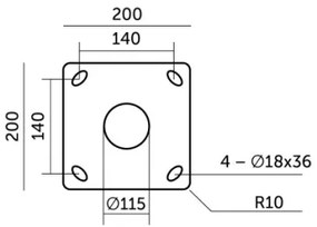 Tijă metalică pentru stâlp de iluminat exterior BASE, 3 m, gri