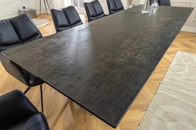 Masa Extensibila cu Blat Ceramic, Negru, INFINITY 180-220-260cm