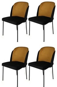 Set de scaune de sufragerie Dore Mustard, 4 bucăți, 4 buc