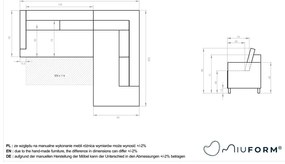 Colțar extensibil cu șezlong pe partea dreaptă Miuform Scandic Lagom L, bej