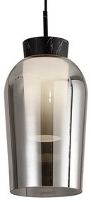 Lustra cu 3 pendule design modern Nora negru/ marmura neagra