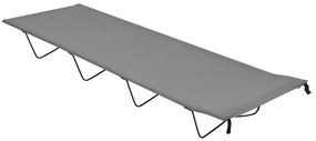 vidaXL Pat de camping, gri, 180x60x19 cm, țesătură oxford și oțel