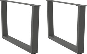 vidaXL Picioare pentru măsuță de cafea în formă de V, 2 buc., antracit, 70x(42-43,3) cm, oțel