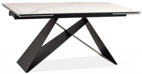 Masa Extensibila Westin III alba STATUARIO VENATO/negru mat L160-240 cm