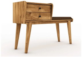 Bancă cu sertare din lemn de stejar cu șezut portocaliu Retro - The Beds