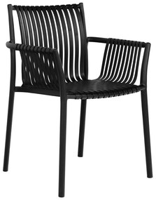 Scaune de grădină negre 2 buc. din plastic Tulsa – House Nordic