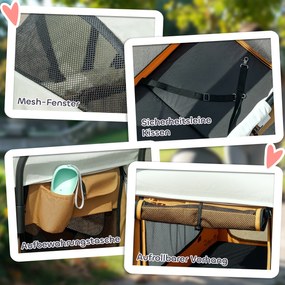 PawHut Cărucior pentru câini buggy pliabil pentru câini și pisici până la 30 kg 110 x 65 x 102 cm Maro | Aosom Romania