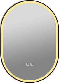 HOMCOM Oglindă de Baie Ovală cu LED 70x100 cm, Bluetooth, Memorie, Butoane Tactile, Antiaburire | Aosom Romania