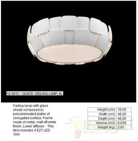 Plafonier modern, diam.46cm, LED Quios 124011