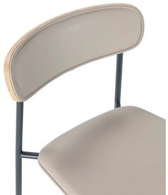 Scaune de dining bej stivuibile 2 buc. tapițate Saula – Marckeric