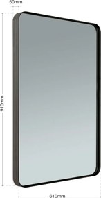 Oglinda decorativa design modern CARLO negru 61x90cm