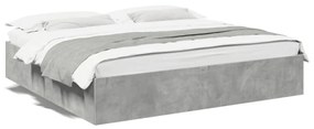 3280996 vidaXL Cadru de pat, gri beton, 180x200 cm, lemn prelucrat