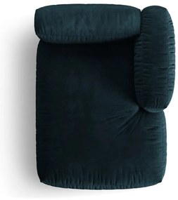 Modul pentru canapea modulară albastru închis cu tapițerie din catifea (cu colț pe partea dreaptă) Martina – Micadoni