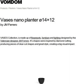Vaza / Ghiveci de flori / plante / exterior / interior design modern premium VASES NANO PLANTER 14x12 47012F Vondom