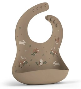 Baveta din silicon cu buzunar, ajustabila, Animals Garden