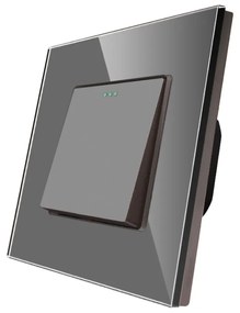 Intrerupator Simplu Mecanic cu Reset / Revenire LUXION cu Rama din Sticla
