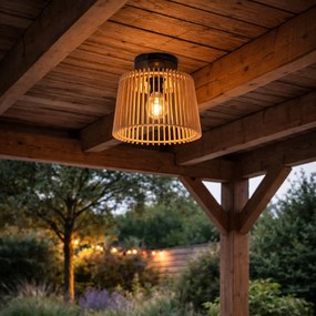 Plafoniera exterioara rustica din lemn IP44 - Jayla