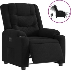 vidaXL Fotoliu rabatabil electric, negru, material textil