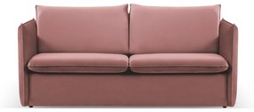 Canapea extensibila Agate cu 2 locuri si saltea inclusa, roz