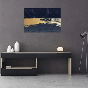 Tablou - Albastru și aur abstracție N⁰2 (90x60 cm)