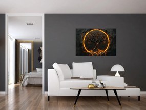 Tablou – Arborele vieții în lavă II. (90x60 cm)
