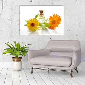 Tablou cu ulei de flori (90x60 cm)
