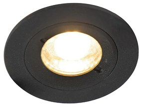 Spot încastrat inteligent modern negru rotund, incl. WiFi GU10 IP54 - Xena