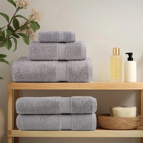 vidaXL Prosoape de baie 2 pcs Gri 15 x 21 cm Bumbac