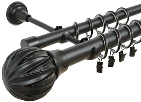 Galerie dubla roma negru 25/19mm (Alege marime: 280 cm)