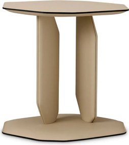 Masuta laterala design LUX, Piele Sintetica, Maro Deschis, Maurizio