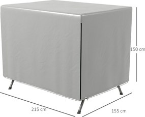 Outsunny Husă pentru mobilier de grădină, husă de protecție pentru mobilier exterior, 215 cm x 155 cm x 150 cm, Gri | Aosom Romania