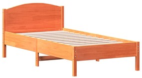 842625 vidaXL Cadru de pat cu tăblie, maro ceruit, 90x190 cm, lemn masiv pin