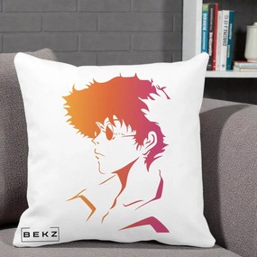 Perna Decorativa Cowboy Bebop Spike Silueta Gradient, 40x40 cm, Alba Mata, Husa Detasabila, Perna Inclusa, BEKZ®