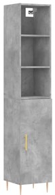 3189625 vidaXL Dulap înalt, gri beton, 34,5x34x180 cm, lemn prelucrat