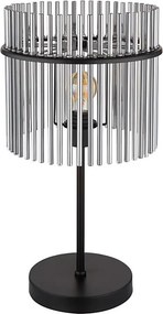 Globo 15698T1 - Lampă de masă GORLEY 1xE14/60W/230V Ø 30 cm neagră