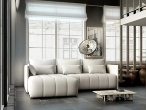 Colțar extensibil dumonde cu ladă de depozitare si sezut confortabil din spuma high-density, Malta Enjoy Beige 235x185 cm