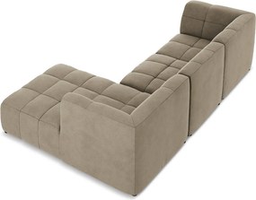 Colțar maro cu tapițerie din catifea (cu colț pe partea dreaptă/cu șezlong) Aloha – Makamii