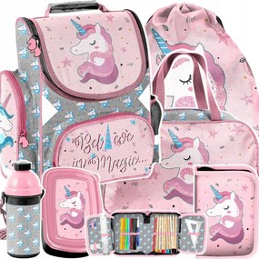 Set școală din 6 piese din cea mai recentă colecție pentru o fată, cu motiv unicorn