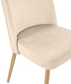 Set de 2 scaune de dining din catifea, Bej | Aosom Romania