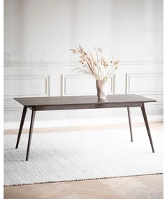 Masă de dining maro închis extensibilă cu aspect de lemn de stejar 90x190 cm Yumi – Rowico