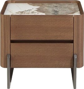 Noptiera 2 sertare deosebita design LUX Walnut-Marble