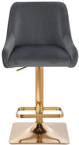 HR920KW Scaun Grafit din Catifea cu Bază Aurie